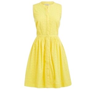 J Crew Yellow Eyelet Shirtdress Size 12 EUC! NO FLAWS!HAS POCKETS